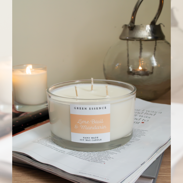 Lime Basil and Mandarin Candle (3 wick)